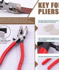 51 Piece Heavy Duty Key Fob Pliers And Hardware Kit With Tassels Glass Running Pliers showcasing rubber tips and metal jaws.