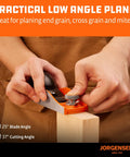 Person using No 60-1/2 6-1/4 Inch Wood Planer Hand Planer For Woodworking Low Angle Block Plane on wooden board for precise planing.