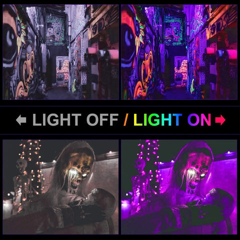 Super Bright UV Black Light 100W Flood Light With 10ft Power Cord IP66 Ultraviolet Stage Lighting effects on neon posters.