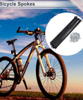 Universal Bicycle Spokes Set 13G 221mm Length With 36 Spokes And 36 Nipples Black 45 Steel Wheel Replacement Kit with bike