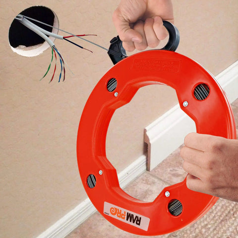 Pro Grade Heavy Duty Fish Tape Wire Puller With Double Loop Tip For Easy DIY Cable Pulling In Walls And Conduits 200 Feet