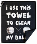 Funny Microfiber Golf Towel With Bag Clip For Men And Dad Gift, Clean My Balls Joke, Waffle-Weave Cleaning Towel For Clubs And Balls