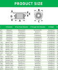 Product size chart for 4 Pack Desk Cable Grommets 63mm Petal Buckle Nylon Snap Bushing, showing dimensions and specifications.