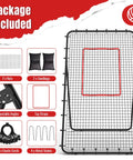 Volleyball Rebounder Net 7x4ft Two Net System With 5 Angle Adjustable Frame Ultra Durable Trainer for Spikes, Serves