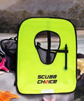 Adult Snorkel Vest With Name Box, Lightweight Adjustable Buoyancy Gear for Water Sports, Neon Yellow, Portable Nylon, TPU