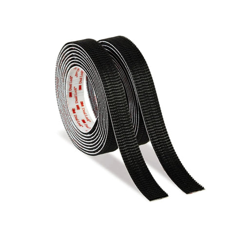 Heavy Duty Reclosable Fastener Roll With Weatherproof Adhesive, Dual Lock Tape That Holds Up To 10 Lbs, 1 Inch Wide, Black