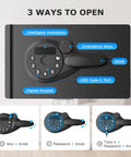 Diagram showing 3 ways to open 0.6 Cubic Foot Digital Safe With Electronic Keypad And Removable Shelf For Valuables Jewelry And Documents
