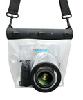 Universal Waterproof DSLR Underwater Housing Case Pouch Bag For Canon Nikon Sony Pentax Cameras Fits Lenses Up To 13 Cm 5.12 Inches Transparent Clear Protective Housing For Depth Sealed Outdoor Shooting