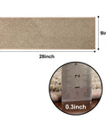 Non Slip Stair Treads For Wood Steps 28x9 Inch Beige 15-Pack Indoor Runner Mats With TPE Backing showing dimensions and thickness