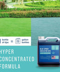 Front view of MapleField Blue Spray Indicator Dye, 8 oz bottle with pipette, blue lawn dye for sprayers.