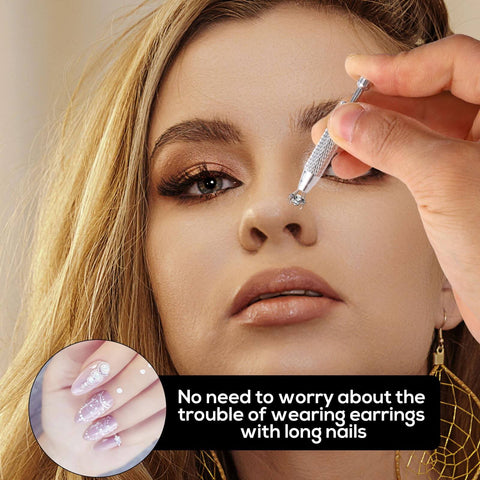 Piercing Ball Grabber Tool For Changing Jewelry Stainless Steel Diamond Claw Tweezers used on woman's ear for jewelry swap