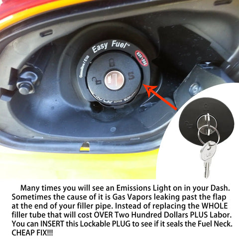 Locking Gas Cap With Key For Ford Edge Escape Expedition Explorer F150 Fiesta Flex Focus Fusion Taurus Direct Fit Easy Install Replacement To Stop Check Engine Light And Gas Smell Prevent Vapor Leaks 4584554AF 8U5Z9C268B AE8Z9034C shown in fuel tank
