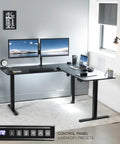Corner Standing Desk With Electric Height Adjustment 63 X 55 Inch Reversible L Shaped Workstation for Home Office