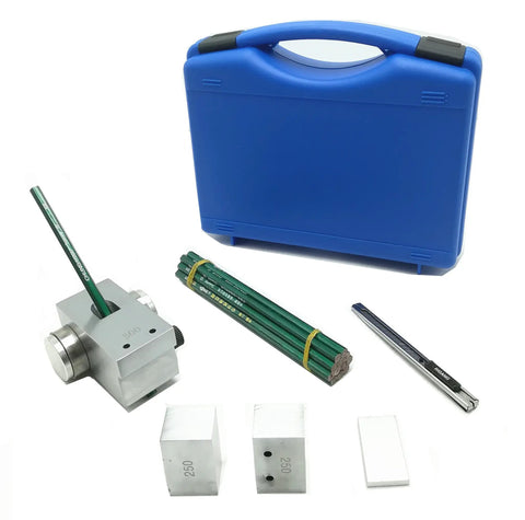 Pencil Hardness Tester Kit With 13 Pencils And 500 Gram 750 Gram And 1000 Gram Weights For Abrasion And Scratch Resistance Testing Of Paint Coatings And Film Quality For Pros QHQ A in blue case