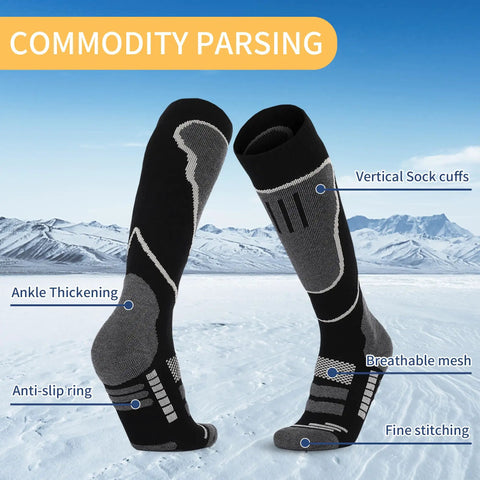 Winter Ski Socks For Men And Women Warm Thick Breathable Cold Weather Thermal Knee High Socks For Snowboarding And Hiking Ultra Warmth