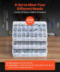 Top Rated 2250 Piece Bolts And Nuts Assortment Kit Including Metric And Imperial Machine Screws Plus Flat Washers In Alloy Steel For Shop Builds And Garage Fixes Galvanized White Finish, displayed in a plastic organizer.