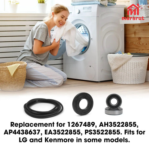 Heavy Duty Front Load Washer Core Rebuild Kit With Legit Tub Bearings And Leak Proof Seals For Smooth Sailing Laundry Days And Zero Hassle Restoration That Truly Delivers, featuring gaskets and bearings.