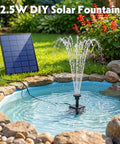 Separate Solar Panel Solar Fountain Pump Kit With 2.5W Panel 6 Nozzles 10Ft Cable in garden pond