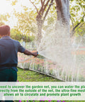 Person watering plants through Three Pack Garden Mesh Netting For Insects And Mosquitoes Ultra Fine Plant Netting 10 By 33 Feet White