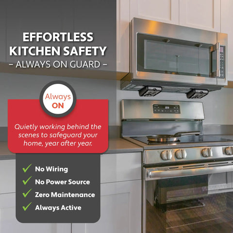 Installed LowPro Fire Suppressor For Over The Range Microwaves Automatic Flame Activated Fire Safety For Kitchens No Maintenance