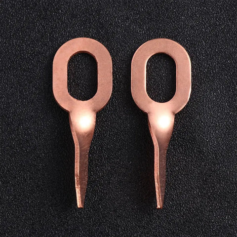 50Pcs Sheet Metal Gripper Aluminum Repair Part Golden for Welding Durable Car Sheet Metal Tool Kit for Welding and Collision Repair Ergonomic Grip Smooth Edges Safe Precise Repairs, two copper-colored grippers