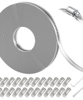Heavy Duty Hose Clamp Kit With 50 Ft Stainless Steel Band And 24 Fasteners All In One Worm Gear Adjustable Duct Pipe Clamp Set