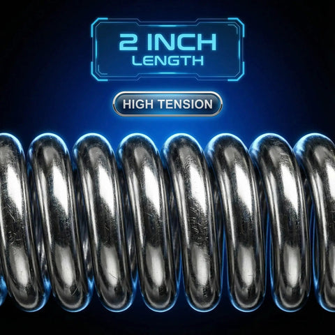 Close-up of 2 inch high-tension spring for Replacement 2 Inch Extension Springs For Furniture Mechanisms 10 Pack To Fix Recliner