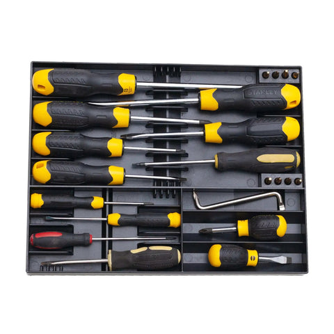 Tool Sorter Screwdriver Organizer Tray for Quick Access and Easy Grab Keep Your Screwdrivers Sorted and See Every Driver at a Glance Black Durable Plastic with 16 screwdriver slots