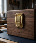 Retro Hasp Latches With Toggle Catch Lock For Antique Wood Boxes Sturdy Metal Closure on a vintage wooden box