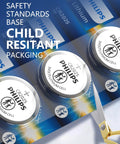 Straight Up Reliable CR2025 3V Lithium Button Cell Battery 5 Pack with child resistant packaging and scissors for easy opening.