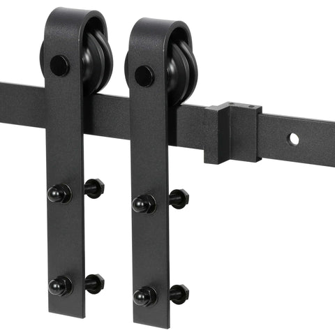 6.6 Foot Single Barn Door Hardware Kit For 36 To 40 Inch Doors, Heavy Duty Steel Sliding Rail With Rollers And Stopper