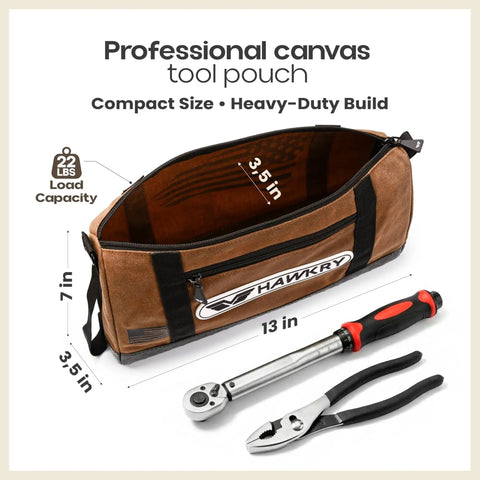 Canvas Tool Pouch Set 4 Pack Heavy Duty Tool Organizer Bags With Zipper Durable Small Pouches For Electricians Contractors Mechanics