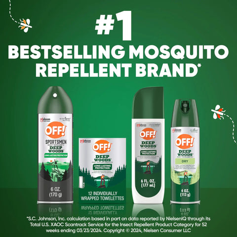 Deep Woods Mosquito And Insect Repellent Wipes With 25 Percent DEET For Up To Eight Hours Of Protection 12 Individually Wrapped Wipes Per Pack