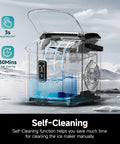 Beast Portable Countertop Ice Maker With Carry Handle, shown self-cleaning function in action