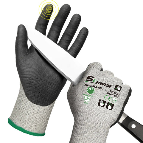 Tough Cut Resistant Work Gloves ANSI A7 For High Risk Tasks With Reinforced Thumb Non Slip Grip Durable And Breathable For Woodworking And Construction Size M 1 Pair