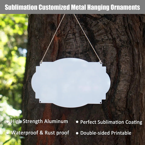 Six Pack 8 Inch Sublimation Metal Sign Blanks For Door Hangers And Address Plaques Aluminum Double Sided Printable Wall Ornaments