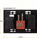 Rock Solid Door Chime Mechanism Assembly For Indoor Home Bells Universal Fit showing wiring terminals and dimensions.