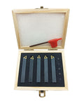 LAHDYFHOE five-piece 1/2-inch shank turning tool bit holder set with TCMT inserts in wooden case