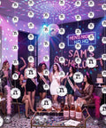 8 Pack Mini Disco Ball Garlands And Silver Mirror Balls Hanging Banner For Party Backdrop Decor at a bachelorette party.