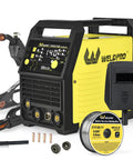 140A 5-In-1 Flux Core MIG Welder For 110V And 220V Dual Voltage with LED Display and accessories