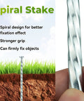 Heavy Duty 50 Pack Galvanized Landscape Stakes 10 Inch Spiral Spikes For Paver Edging Weed Barrier Outdoor Camping And Garden Projects Built Tough Rustproof With Extra Large Top 0.7 Inch Ideal For Lawn Edges Fence Lines Veggie Beds And DIY Landscaping
