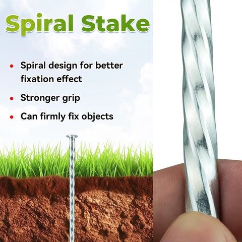 Heavy Duty 50 Pack Galvanized Landscape Stakes 10 Inch Spiral Spikes For Paver Edging Weed Barrier Outdoor Camping And Garden Projects Built Tough Rustproof With Extra Large Top 0.7 Inch Ideal For Lawn Edges Fence Lines Veggie Beds And DIY Landscaping