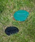 In Ground Impact Sprinkler With Click N Go Hose Connect for quick lawn irrigation installation, visible in grass.
