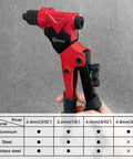 All In One Workhorse Rivet Nut Tool And Rivet Gun With 360 Degree Swivel Head For Tight Spaces Includes 4 Rivet Heads 8 Mandrels