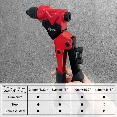 All In One Workhorse Rivet Nut Tool And Rivet Gun With 360 Degree Swivel Head For Tight Spaces Includes 4 Rivet Heads 8 Mandrels