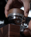 Hand adjusting Walnut 58.35mm Espresso Distribution Tool, Adjustable Depth, Stainless Steel Leveler For 58mm Portafilters