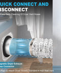 Magnetic Dryer Vent Kit With 1-Second Snap, Airtight Seal, And Easy Clean 4 Inch Duct; Includes 2 Clamps And A 2.8ft Hose image