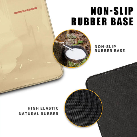 Close-up of Ukiyoe Anime Skull Mouse Pad XXL Desk Mat featuring non-slip rubber base and stitched edges
