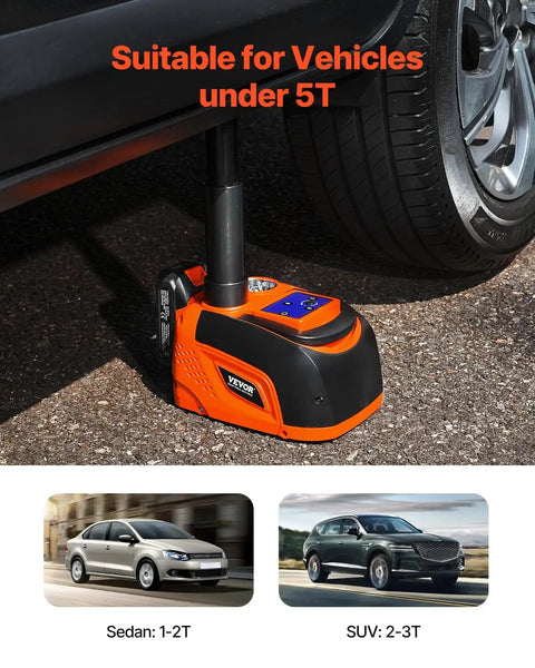 Wireless 5 Ton Electric Car Jack With Remote Control lifting vehicle under 5T, suitable for SUV and sedan.