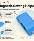 Magnetic 3 In 1 Sewing Tool With Retractable Seam Ripper, Adjustable Fabric Edge Guide, And Built In Measuring Scale for sewing
